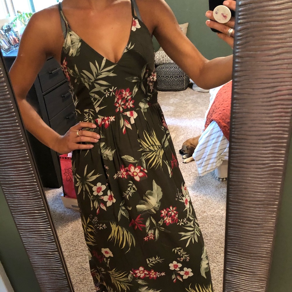 Ankle length Hawaiian print dress